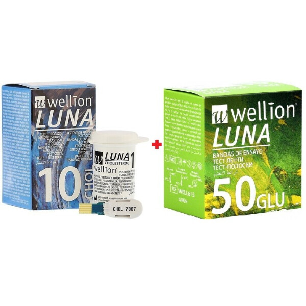 

Набор! Тест-полоски на глюкозу Wellion Luna GLU №50 + Тест-полоски на холестерин Wellion Luna Chol №10