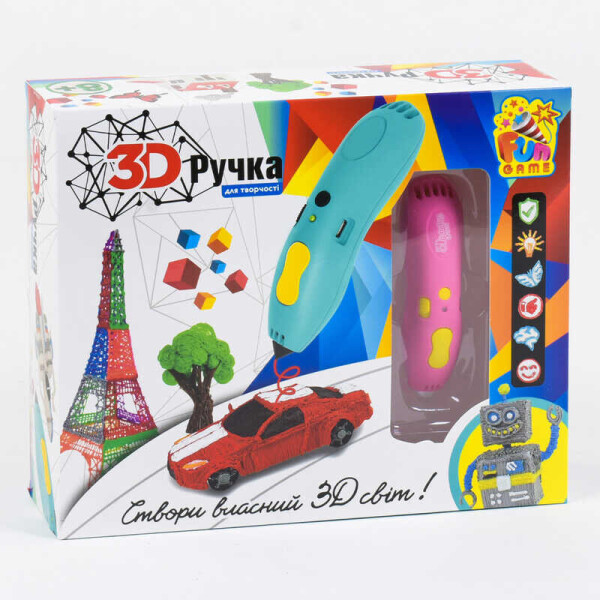 

Ручка 3D 7424 (8/2) "FUN GAME", 2 цвета, в коробке