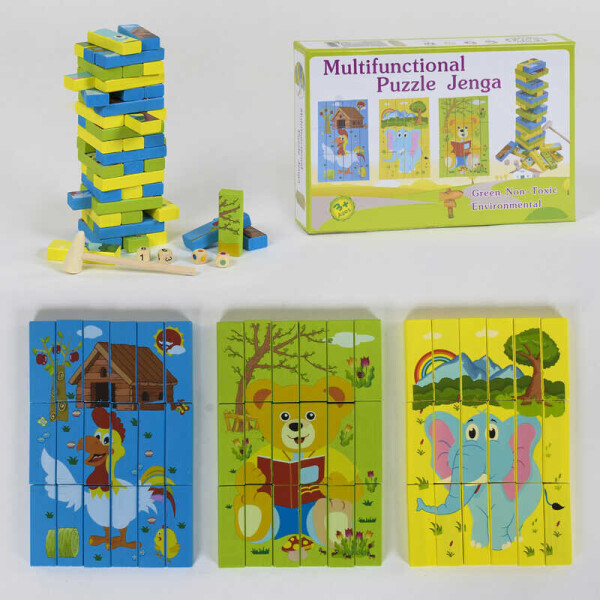 

Деревянная игра Джанга 2в1 С 39250 (36) 54 бруска, в коробке