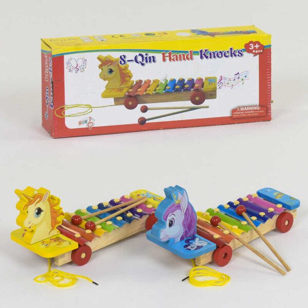 

Деревянная игра Ксилофон-каталка С 39423 (48) 2 вида, в коробке