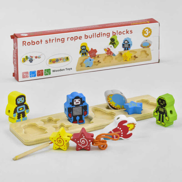 

Деревянная игра Рамка-вкладыш С 35887 (50) со шнуровкой, в коробке