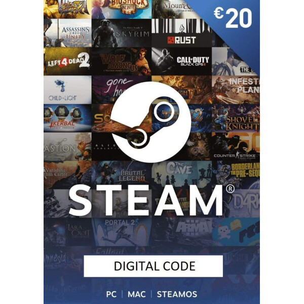 

Электронный ключ (Подарочная карта) Стим Steam Gift Card на сумму 20 euro, (Все регионы)