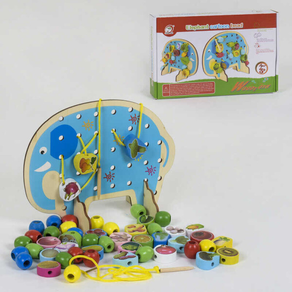 

Деревянная игра Шнуровка "Слоник" С 39320 (48) в коробке