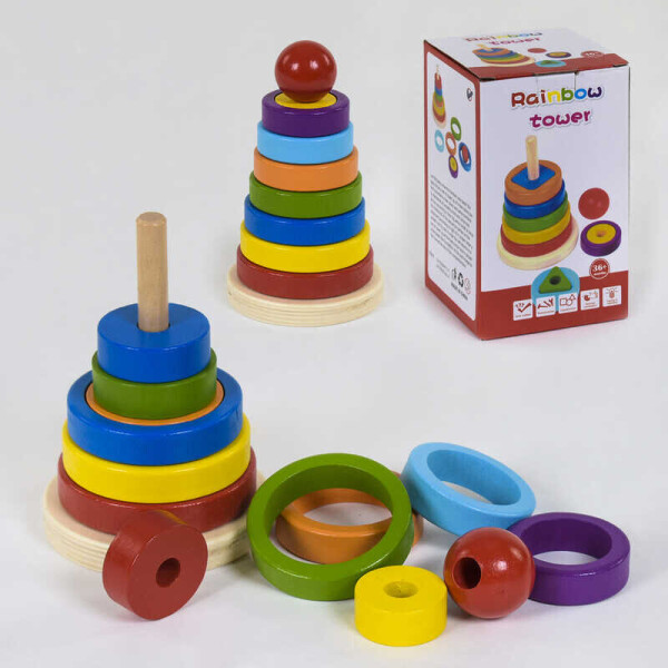 

Деревянная логическая игра Пирамидка C 39166 (45) в коробке