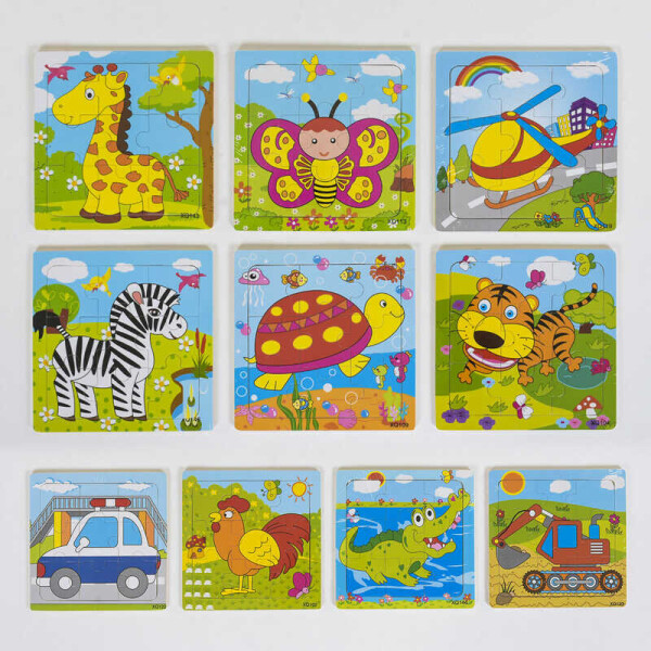 

Деревянные Пазлы С 39044 (300) 9 элементов, 10 видов