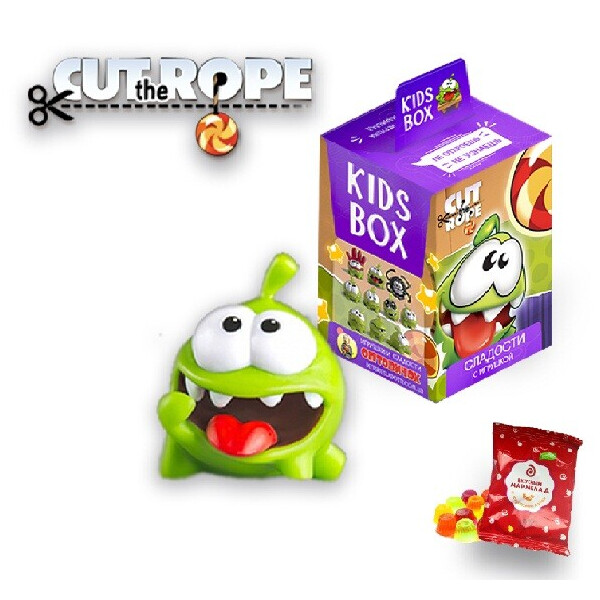 

Ам ням Сut the rope KIDS BOX - коллекционная фигурка в коробочке c мармеладом Свитбокс Om-nom