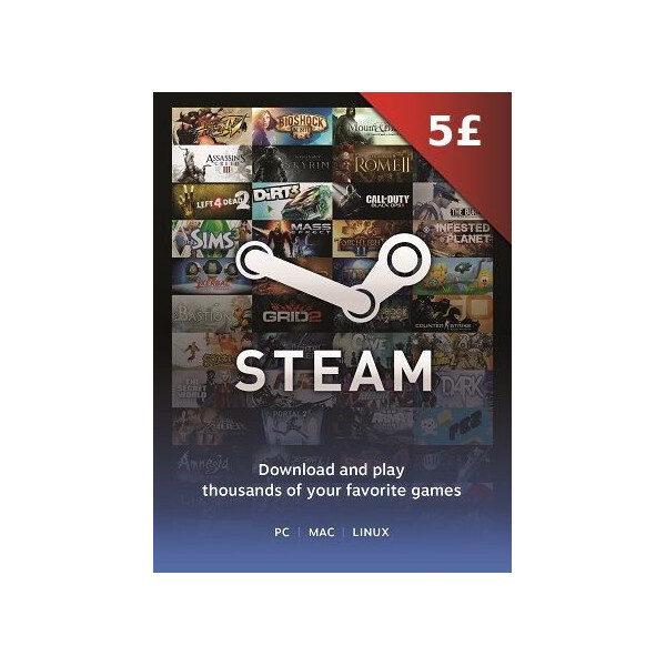 

Электронный ключ (Подарочная карта) Стим Steam Gift Card на сумму 5 GBP, (Все регионы)