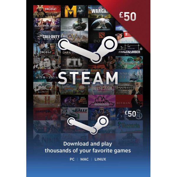 

Электронный ключ (Подарочная карта) Стим Steam Gift Card на сумму 50 GBP, (Все регионы)