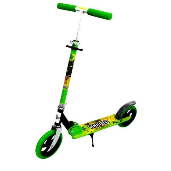 

Двухколесный складной на больших колесах самокат Scooter 460 зеленый