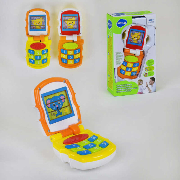 

Игровой телефон 766 (96/2) звуковые и световые эффекты, 2 цвета, в коробке