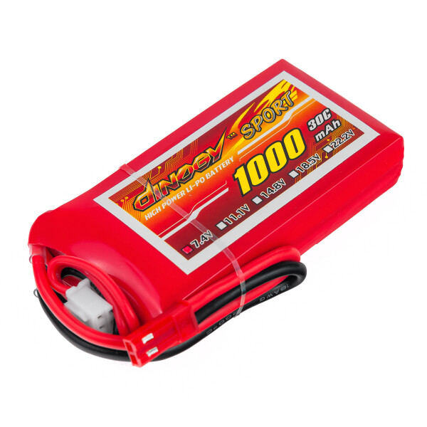 

Аккумулятор Dinogy Li-Pol 1000mAh 7.4V 2S 30C 14x35x68мм JST