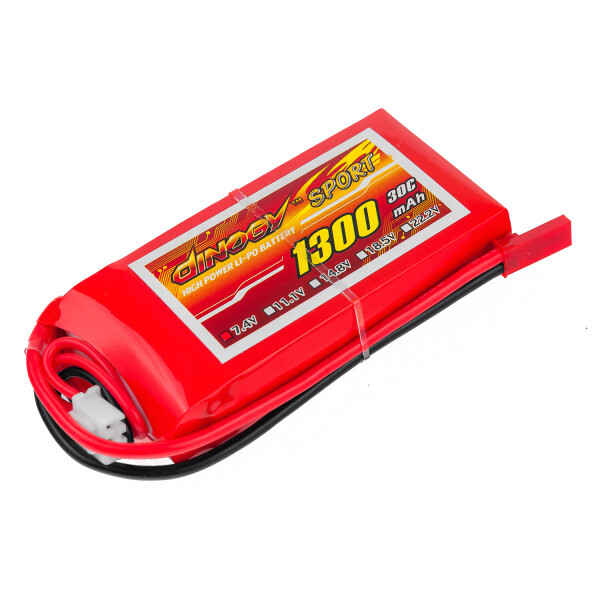 

Аккумулятор Dinogy Li-Pol 1300mAh 7.4V 2S 30C 17x35x73мм JST