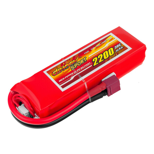 

Аккумулятор Dinogy Li-Pol 2200mAh 11.1V 3S 30C 22x36x110мм T-Plug
