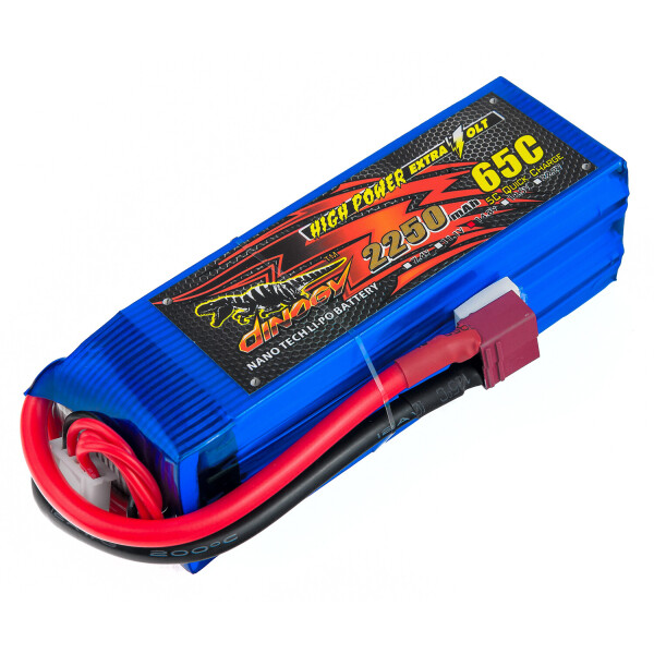 

Аккумулятор Dinogy Li-Pol 2250mAh 14.8V 4S 65C 33x35x106мм T-Plug