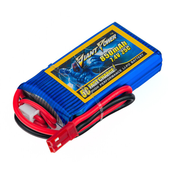 

Аккумулятор Giant Power (Dinogy) Li-Pol 850mAh 7.4V 2S 25C 13x29x55мм JST