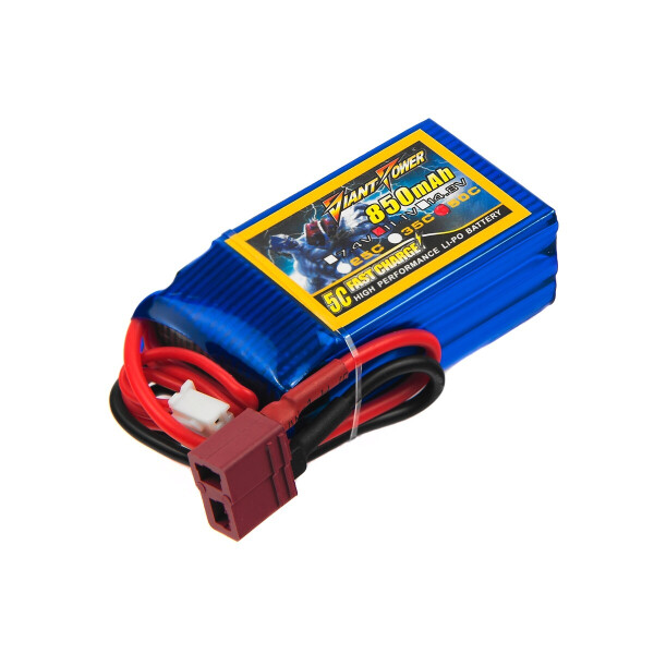 

Аккумулятор Giant Power (Dinogy) Li-Pol 850mAh 11.1V 3S 50C 21x30x54мм T-Plug