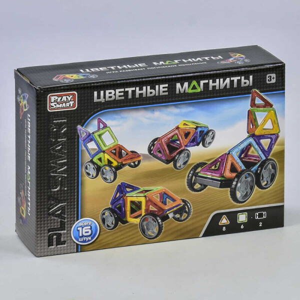 

Конструктор магнитный 2426 Play Smart (48/2) 16 деталей, 5 моделей, в коробке
