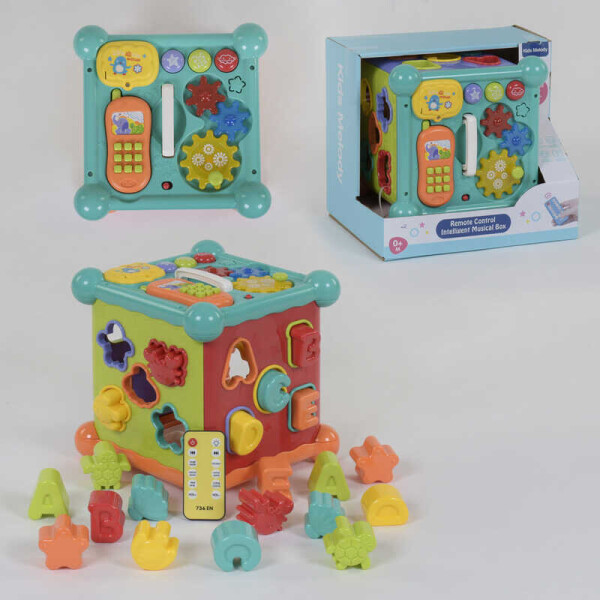 

Куб-сортер музыкальный 9935 (12) пульт управления, 108 мелодий, в коробке