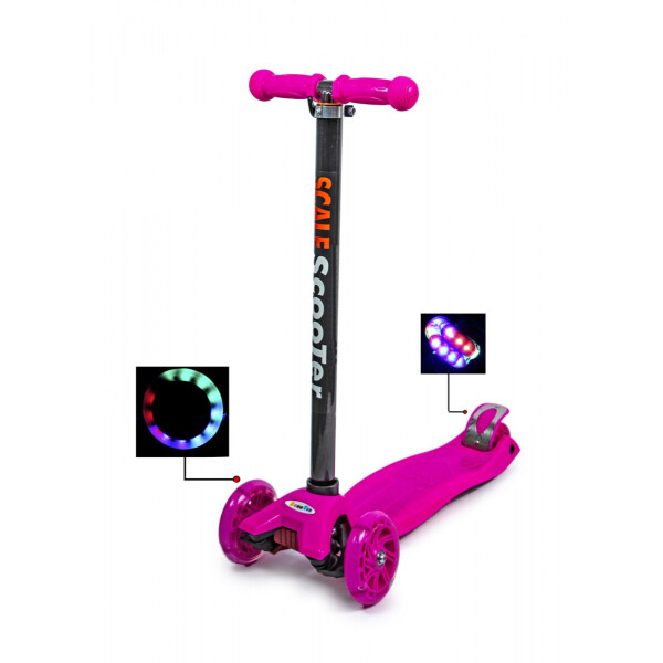 

Детский самокат со светящими колесами Scooter MAXI Малиновый