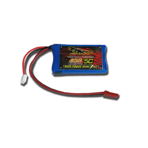 

Аккумулятор Dinogy Li-Pol 450mAh 7.4V 2S 65C JST 53x30x11.5мм