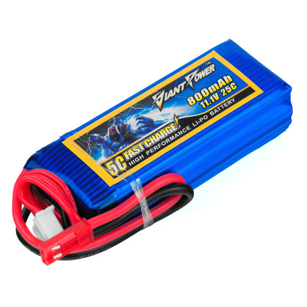 

Аккумулятор Giant Power (Dinogy) Li-Pol 800mAh 11.1V 3S 25C 17x25x68мм JST