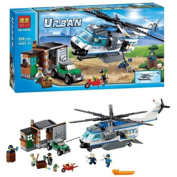 

Конструктор Bela 10423 (аналог Lego City 60046) Вертолётный патруль, 528 деталей
