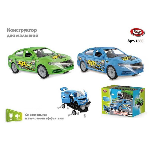 

Машина-конструктор 1380 (36/2) МИКС ЦВЕТОВ, световые и звуковые эффекты, в коробке