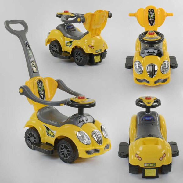 

Машина-толокар JOY 09-304 Y (1) цвет ЖЕЛТЫЙ, родительская ручка, 5 мелодий, съемный защитный бампер, багажник