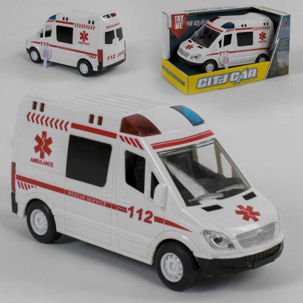 

Машинка QS 3004-1 "Скорая помощь" (120/2) свет, звук, инерция, в коробке