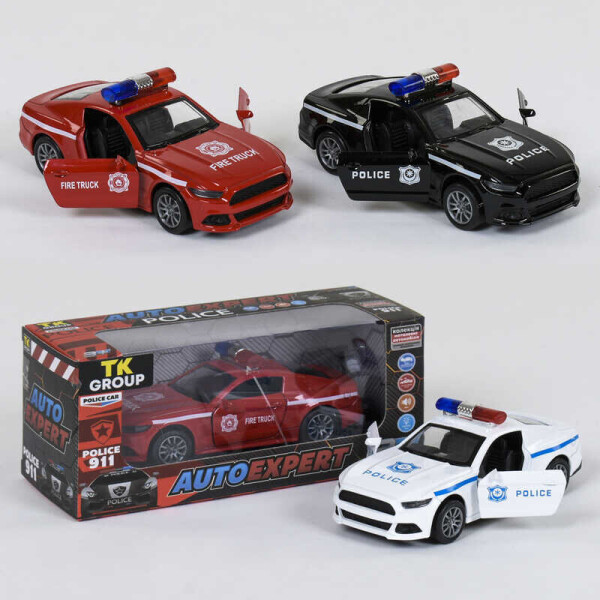 

Машинка металлопластик P 77567 (96/2) "Auto Expert", 3 цвета, свет, звук, инерция, открываются двери, в коробке