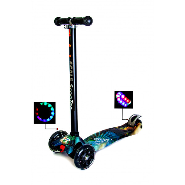 

Детский самокат со светящиеся колёсами Scooter MAXI Jurassic park