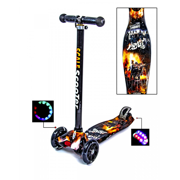 

Детский самокат со светящиеся колёсами Scooter MAXI Battle