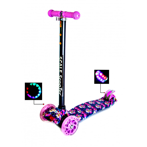 

Детский самокат со светящиеся колёсами Scooter MAXI Орхидея