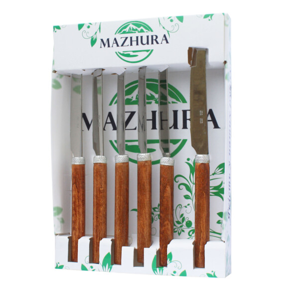 

Наборы приборов mazhura wood walnut наборы ножей металический mz505662