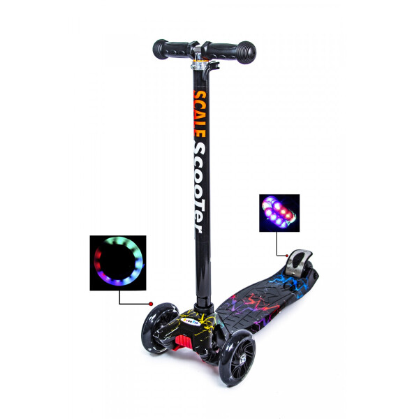 

Детский самокат со светящиеся колёсами Scooter MAXI Молния