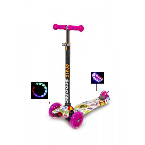 

Детский самокат со светящиеся колёсами Scooter MAXI Daises