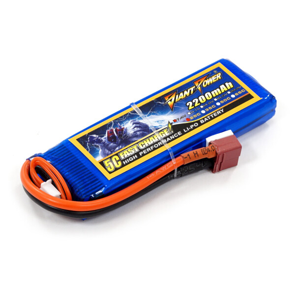 

Аккумулятор для страйкбола Giant Power (Dinogy) Li-Pol 7.4V 2S 2200mAh 25C 16х33х102мм T-Plug