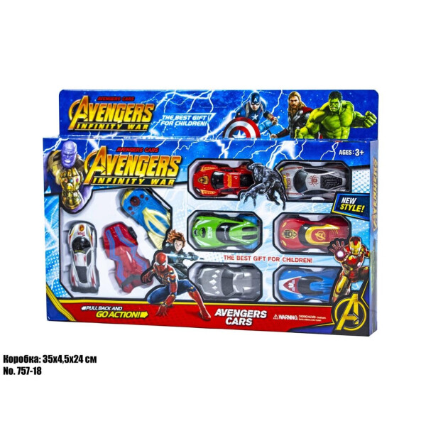 

Набор мини машинок Мстители Avengers 757-18