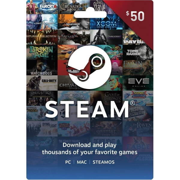 

Цифровой код (Подарочная карта) Steam Gift Card на сумму 50 usd, (Все регионы)