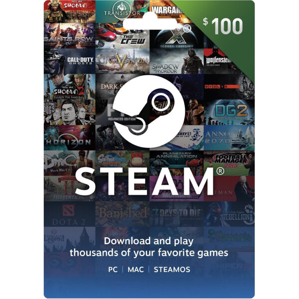 

Электронный ключ (Подарочная карта) Стим Steam Gift Card на сумму 100 usd, (Все регионы)