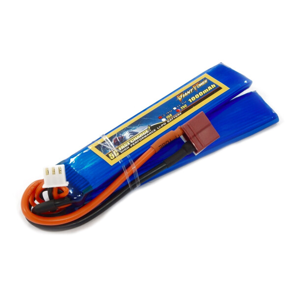 

Аккумулятор для страйкбола Giant Power (Dinogy) Li-Pol 7.4V 2S 1000mAh 25C 2 лепестка 5.5х20х103мм T-Plug