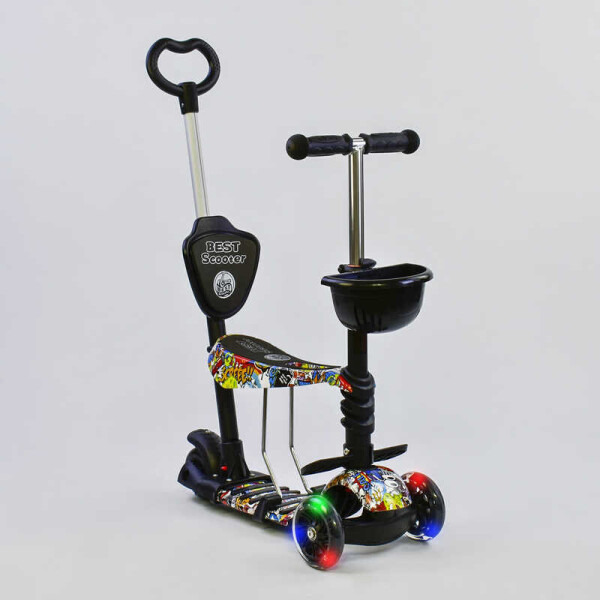 

Самокат 5в1 34760 (1) Best Scooter, АБСТРАКЦИЯ, PU колеса, ПОДСВЕТКА КОЛЕС, в коробке