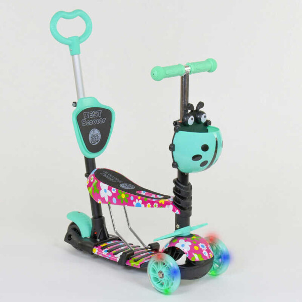 

Самокат 5в1 43702 (1) Best Scooter, АБСТРАКЦИЯ, PU колеса, ПОДСВЕТКА КОЛЕС, в коробке