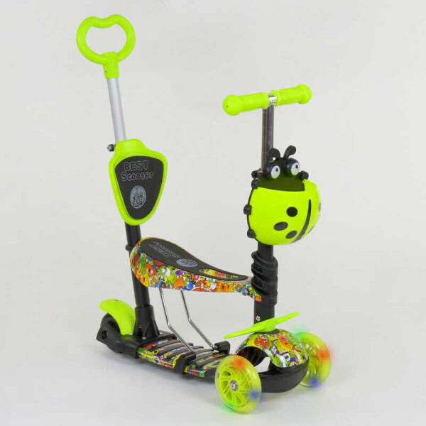 

Самокат 5в1 55945 (1) Best Scooter, АБСТРАКЦИЯ, PU колеса, ПОДСВЕТКА КОЛЕС, в коробке