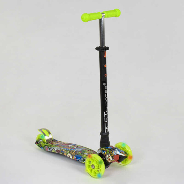 

Самокат А 24647 /779-1391 MAXI "Best Scooter" (1) пластмассовый, 4 колеса PU, СВЕТ, трубка руля алюминиевая, d=12см, в коробке