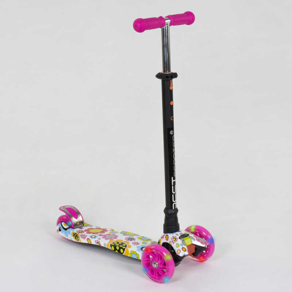

Самокат А 24660 /779-1309 MAXI "Best Scooter" (1) пластмассовый, 4 колеса PU, СВЕТ, трубка руля алюминиевая, d=12см, в коробке