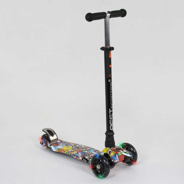 

Самокат А 25460 /779-1315 MAXI "Best Scooter" (1) пластмассовый, 4 колеса PU, СВЕТ, трубка руля алюминиевая, d=12см, в коробке