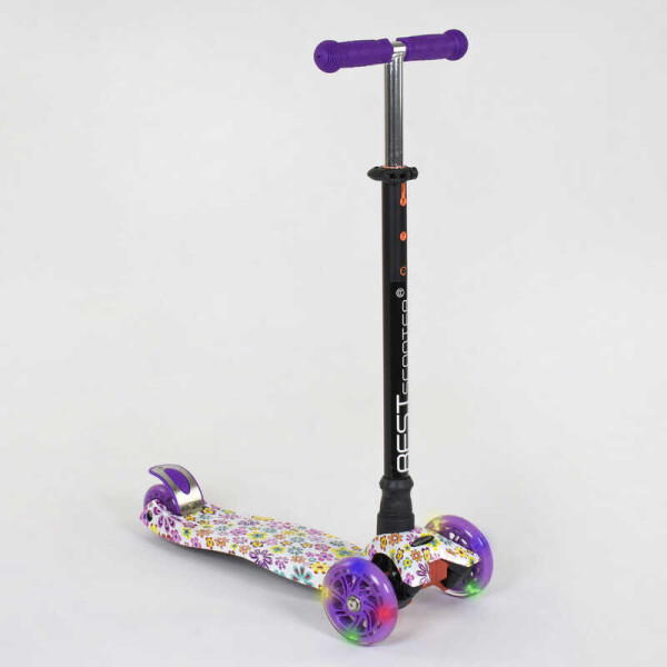 

Самокат А 25528 /779-1326 MAXI "Best Scooter" (1) пластмассовый, 4 колеса PU, СВЕТ, трубка руля алюминиевая, d=12см, в коробке