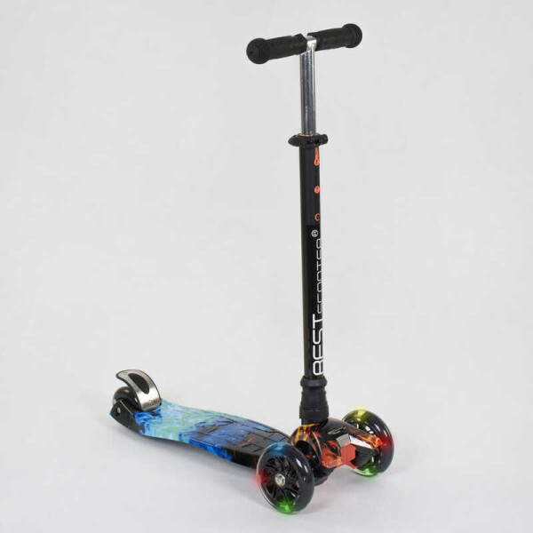 

Самокат А 25531 /779-1329 MAXI "Best Scooter" (1) пластмассовый, 4 колеса PU, СВЕТ, трубка руля алюминиевая, d=12см, в коробке