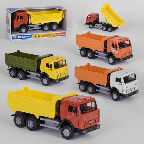 

Самосвал 9099 АВСD (24/2) 4 вида, на батарейках, звук, свет, инерция, в коробке